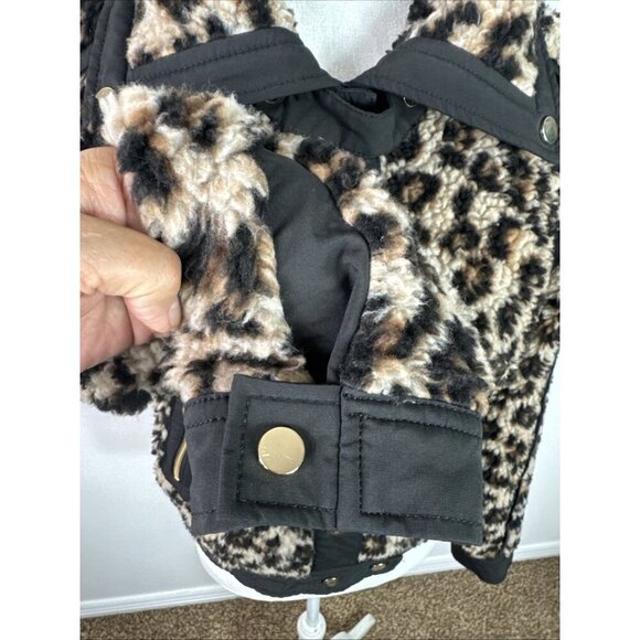 Veronica Beard Women's S Anita Fleece Faux Fur Jacket Brown Animal Crop - Picture 5 of 16
